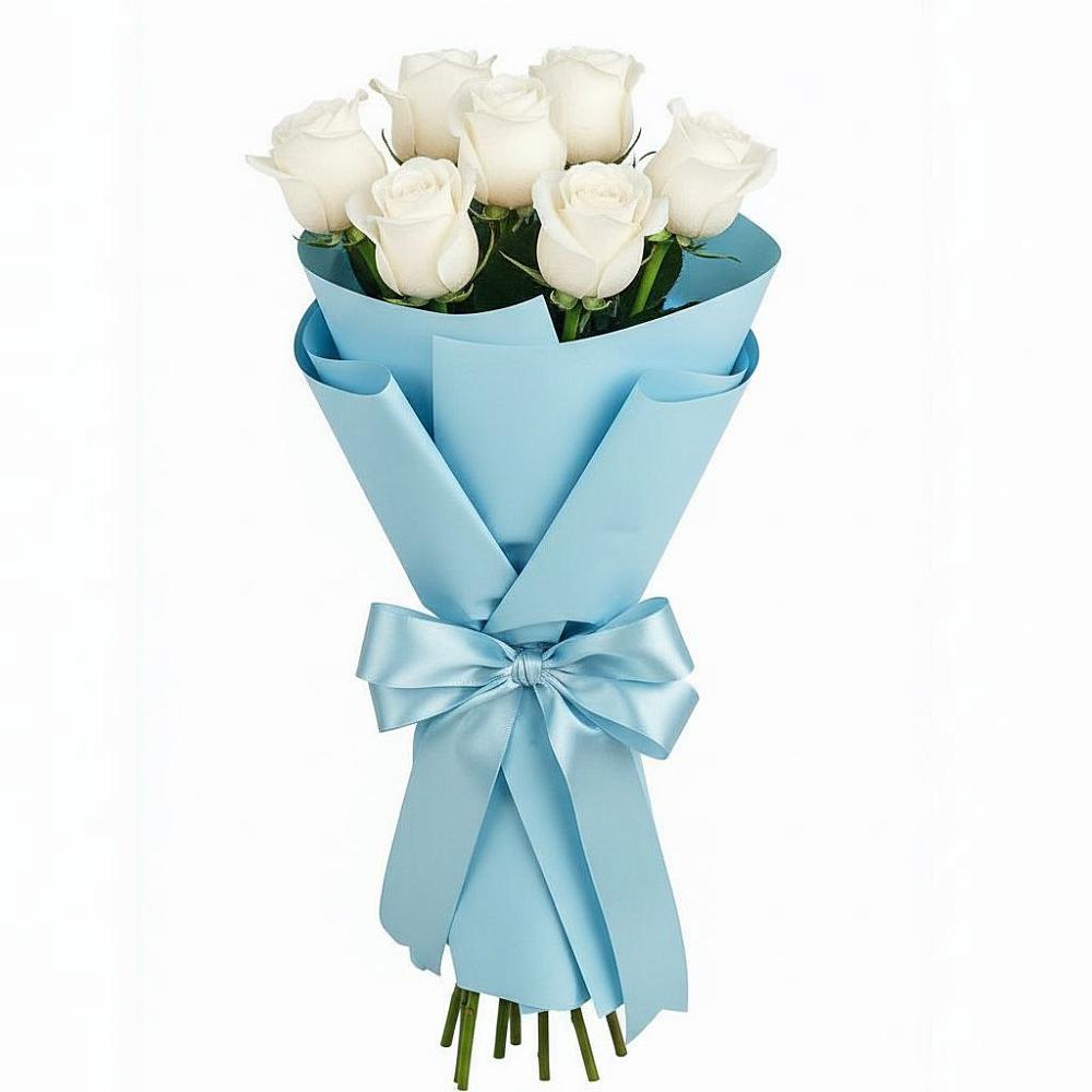 Букет 7 белых роз Проуд в Новошахтинском