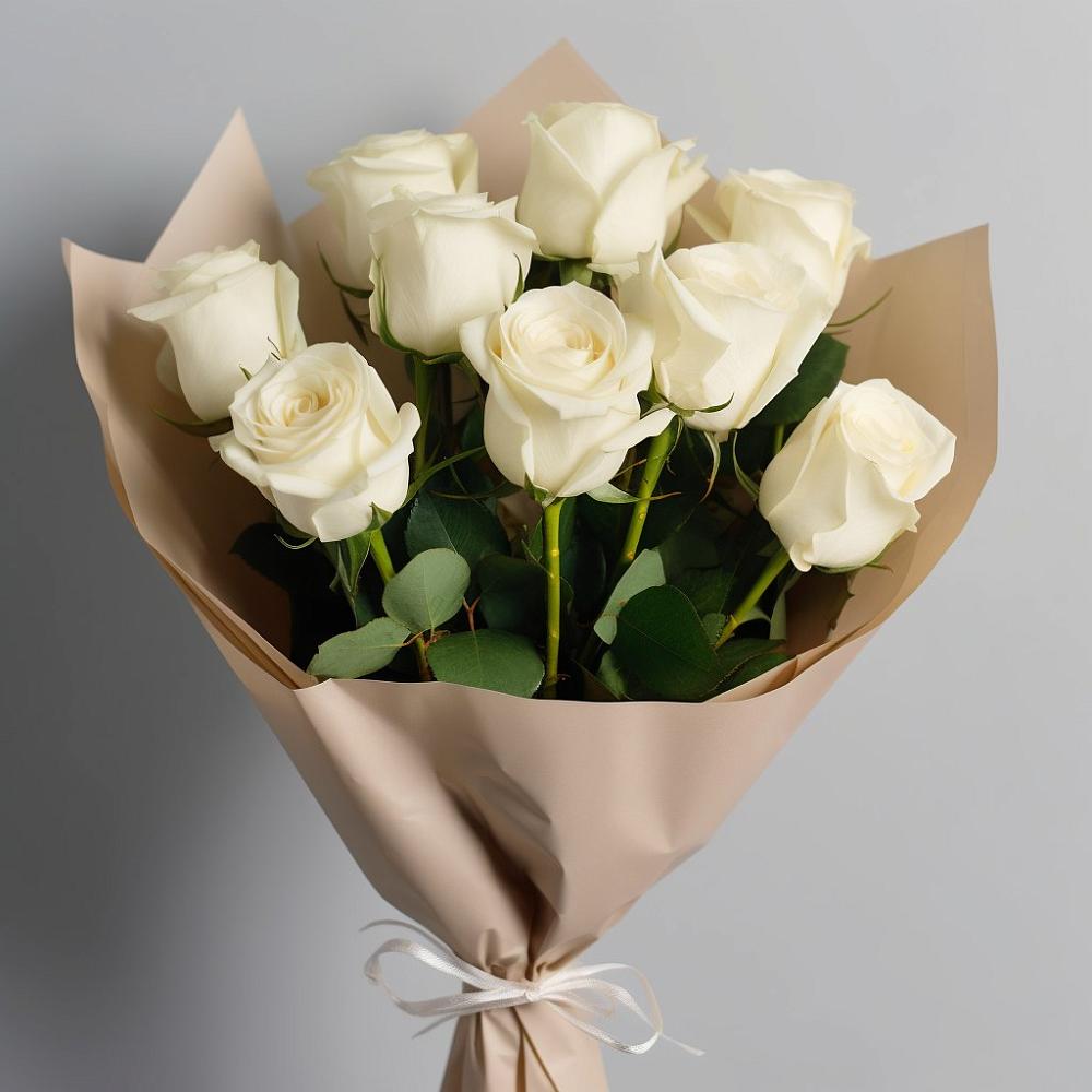 Букет 9 Белых роз Эдлесс Лав в Новошахтинском