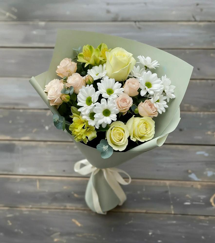 Букет цветов из: Альстромерии, Розы и Хризантемы в Новошахтинском