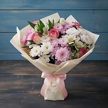 Букет цветов из:  Хризантемы, Альстромерии и Розы в Новошахтинском