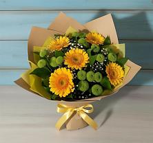 Букет цветов из:  Герберы и Хризантемы #REPLACE_PRED# Новошахтинском