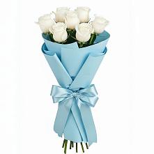 Букет 7 белых роз Проуд в Новошахтинском