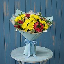 Букет цветов из:  Альстромерии и Хризантемы #REPLACE_PRED# Новошахтинском